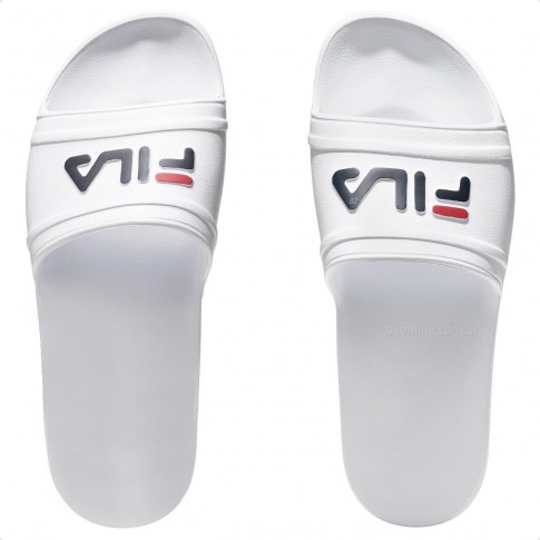 Chinelo Fila Sleek Slide Feminino Branco / Marinho