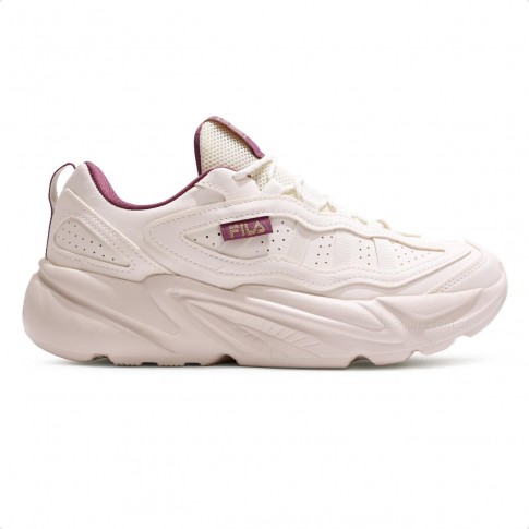 Tênis Fila Street Fit 3 Feminino Bege / Bordô