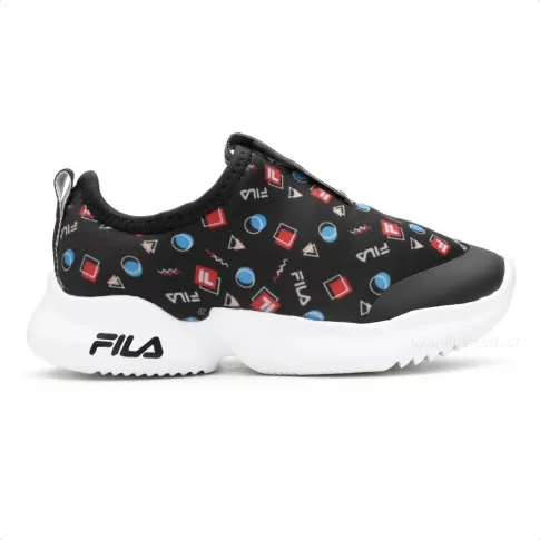 Tênis Fila Funny Slip On Infantil Preto / Vermelho