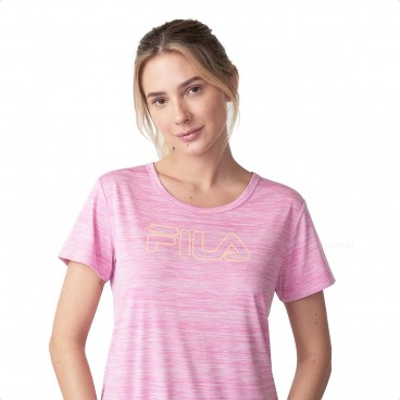 Camiseta Fila Basic Train Feminina Rosa / Laranja