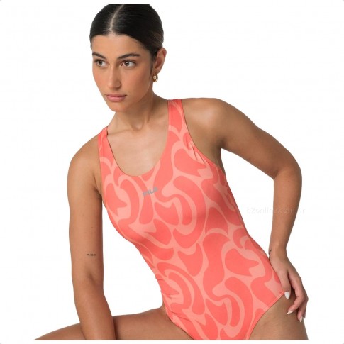 Maiô Fila Austrália Print Coral