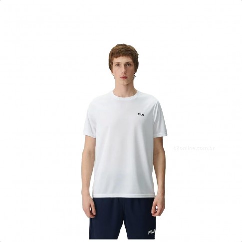 Camiseta Fila Myler Masculina Branco / Preto