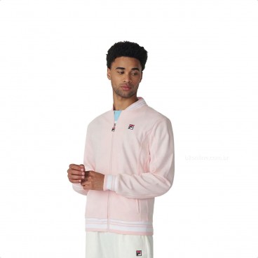 Jaqueta Fila Settanta 2 Masculina Rosa Claro / Branco