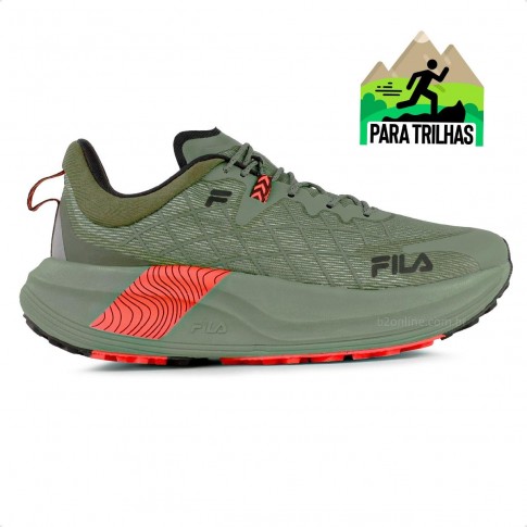 Tênis Fila Racer Skytrail Masculino Verde / Coral