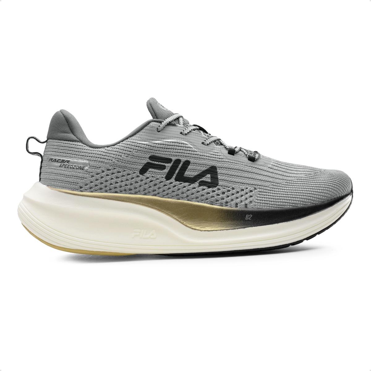 プロフ必読!spt様 Tênis Fila Racer Speedzone Masculino Cinza / Dourado