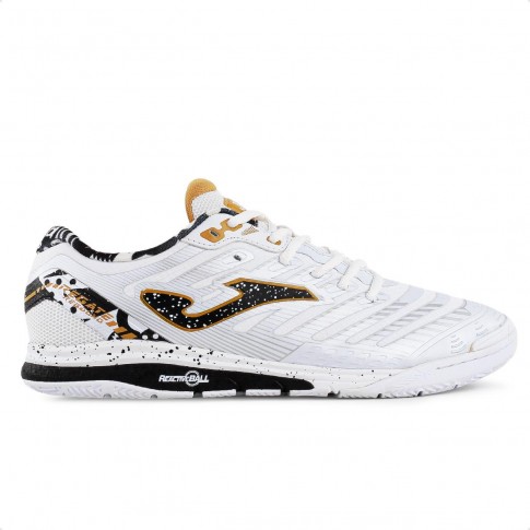 Chuteira Futsal Joma Top Flex Regate Rebound Branco / Dourado