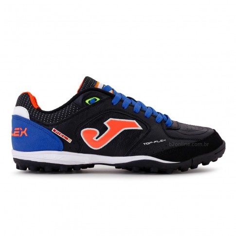 Chuteira Society Joma Top Flex Preto / Azul