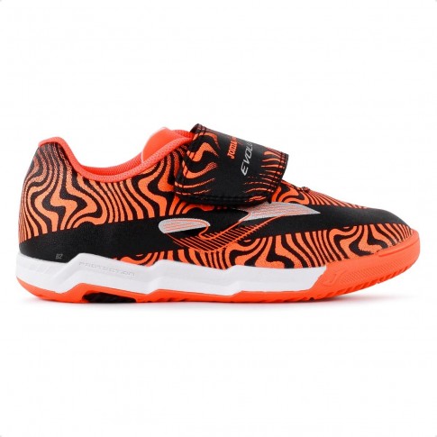 Chuteira Futsal Joma Evolution Infantil Laranja / Preto