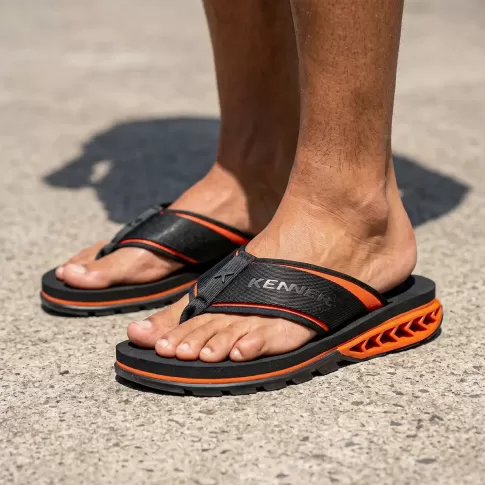 Sandália Kenner Rakka Sport Preto / Laranja