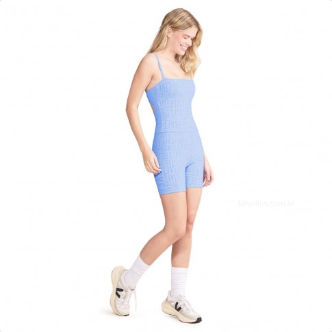 Macaquinho Shorts Live Sense Pro Feminino Azul