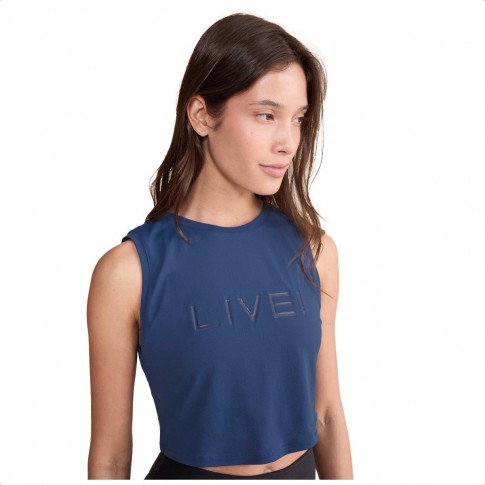 Regata Cropped Live Comfort Feminina Marinho