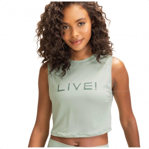 Regata Cropped Live Comfort Feminina Verde