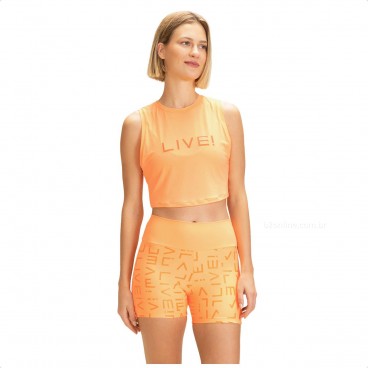 Shorts Live Fit Icon Hydefit Adapty Feminino Laranja