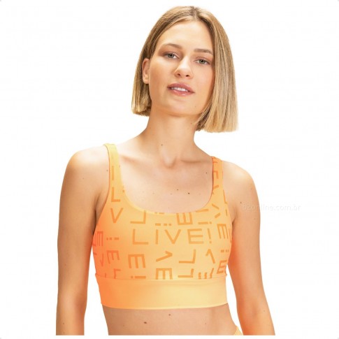 Top Live Icon Neo Hydefit Adaptiv Feminino Laranja