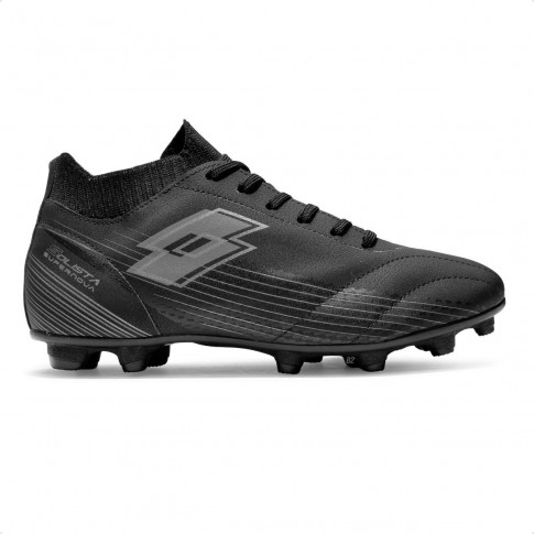 Chuteira Campo Lotto Solista Supernova Masculina Preto / Chumbo