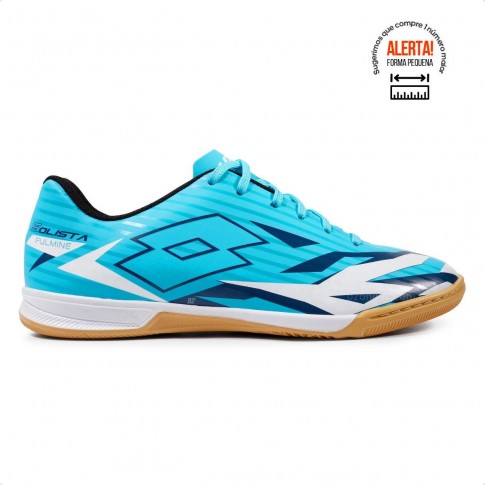 Chuteira Futsal Lotto Solista Fulmine B700 Masculina Azul / Marinho