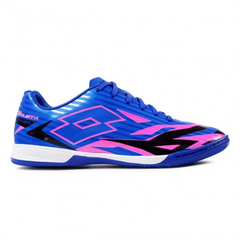 Chuteira Futsal Lotto Solista Fulmine B700 Masculina Azul / Rosa