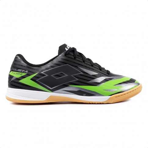 Chuteira Futsal Lotto Solista Fulmine B700 Masculina Preto / Verde
