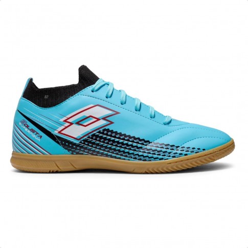Chuteira Futsal Lotto Solista Supernova Masculina Azul / Preto