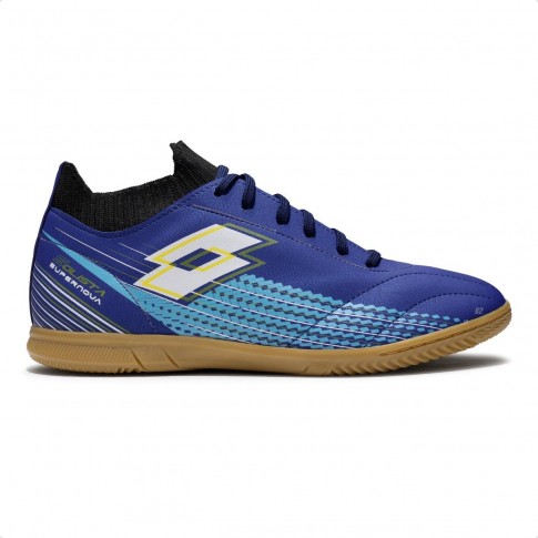 Chuteira Futsal Lotto Solista Supernova Masculina Marinho / Azul
