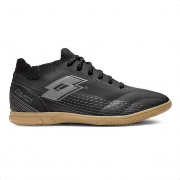 Chuteira Futsal Lotto Solista Supernova Masculina Preto / Chumbo
