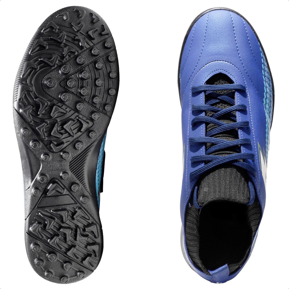 Chuteira Society Lotto Solista Supernova Masculina Marinho / Azul