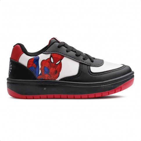 Tênis Casual Marvel Homem Aranha Juvenil Preto / Branco