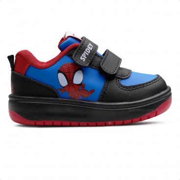 Tênis Marvel Homem Aranha Infantil Sem Cadarço Preto / Azul