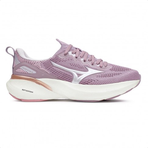 Tenis Mizuno Glow 3 Feminino Lilás / Branco