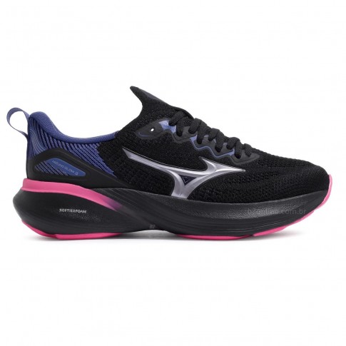 Tenis Mizuno Glow 3 Feminino Preto / Rosa