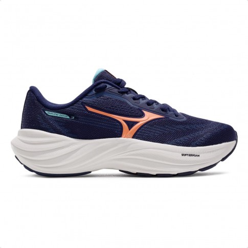 Tênis Mizuno Goya 3 Feminino Marinho / Salmão