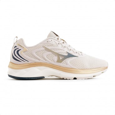 Tênis Mizuno Space 4 Feminino Bege / Dourado