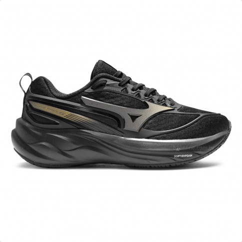 Tênis Mizuno Space 5 Feminino Preto / Dourado