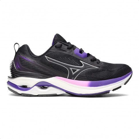 Tênis Mizuno Wave Dynasty 7 Feminino Preto / Roxo