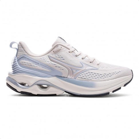 Tênis Mizuno Wave Dynasty 8 Feminino Bege / Azul Claro