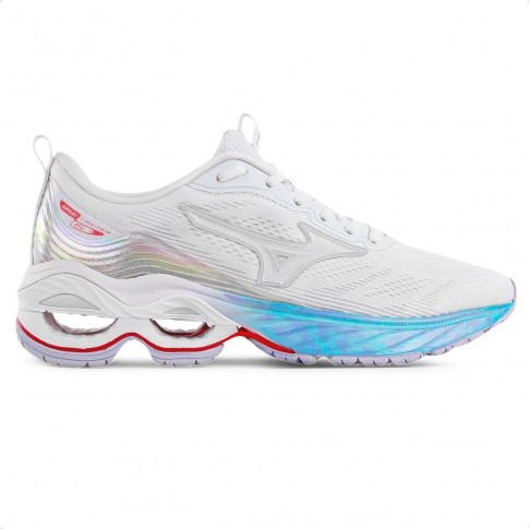 Tênis Mizuno Wave Frontier 15 Feminino Branco / Azul