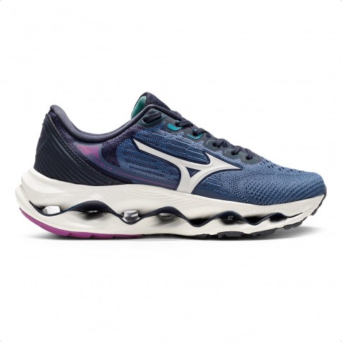 Tênis Mizuno Wave Legend 4 Feminino Marinho / Lilás