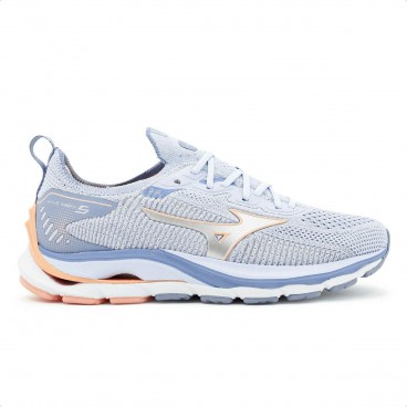 Tênis Mizuno Wave Mirai 5 Feminino Azul Claro / Rosa