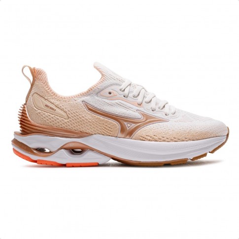 Tênis Mizuno Wave Mirai 8 Feminino Bege / Rosê