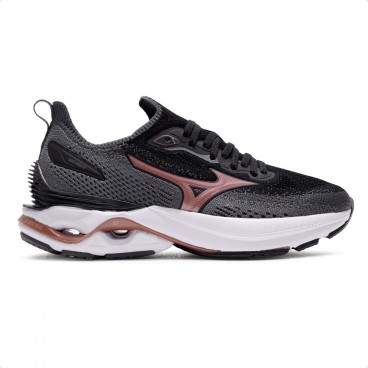 Tênis Mizuno Wave Mirai 8 Feminino Preto / Rose
