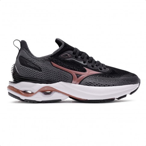Tênis Mizuno Wave Mirai 8 Feminino Preto / Rose