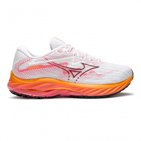 Tênis Mizuno Wave Rider 27 Feminino Branco / Laranja