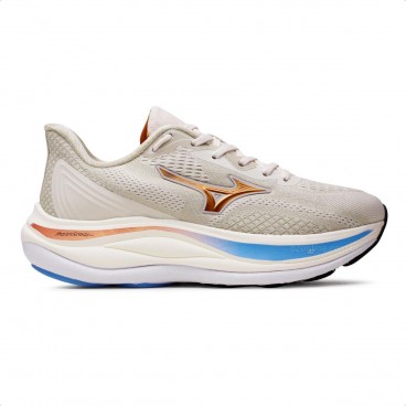 Tênis Mizuno Wave Skyway Feminino Bege / Azul