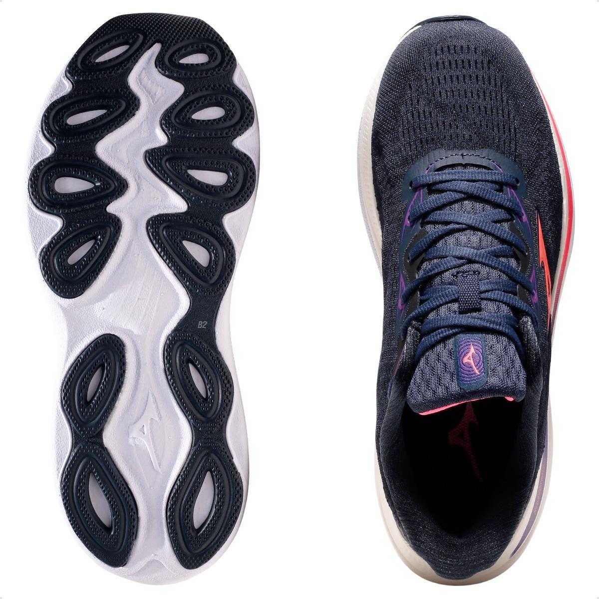 Tênis Mizuno Wave Skyway Feminino Marinho / Coral