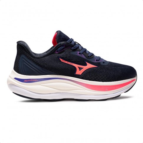 Tênis Mizuno Wave Skyway Feminino Marinho / Coral