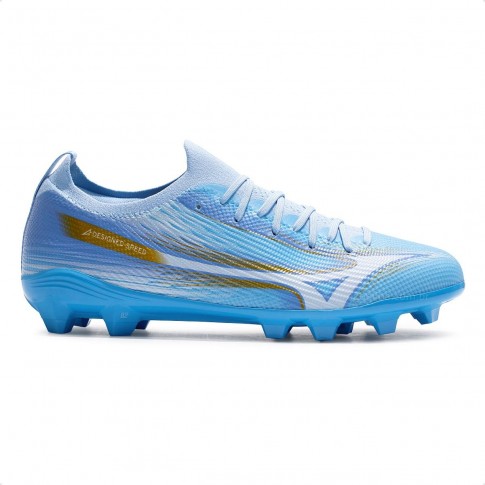 Chuteira Campo Mizuno Alpha Club Md Masculina Azul / Branco