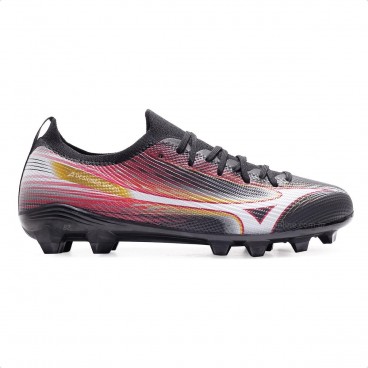 Chuteira Campo Mizuno Alpha Club Md Masculina Preto / Vermelho