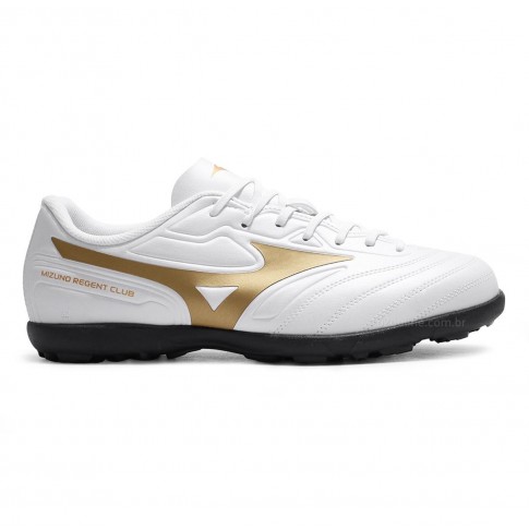 Chuteira Society Mizuno Club As Masculina Branco / Dourado