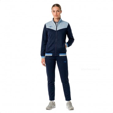 Agasalho Mizuno Root IV Feminino Marinho / Cinza