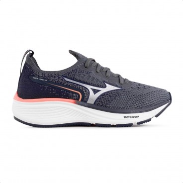 Tênis Mizuno Cool Ride 2 Junior Unissex Grafite / Coral